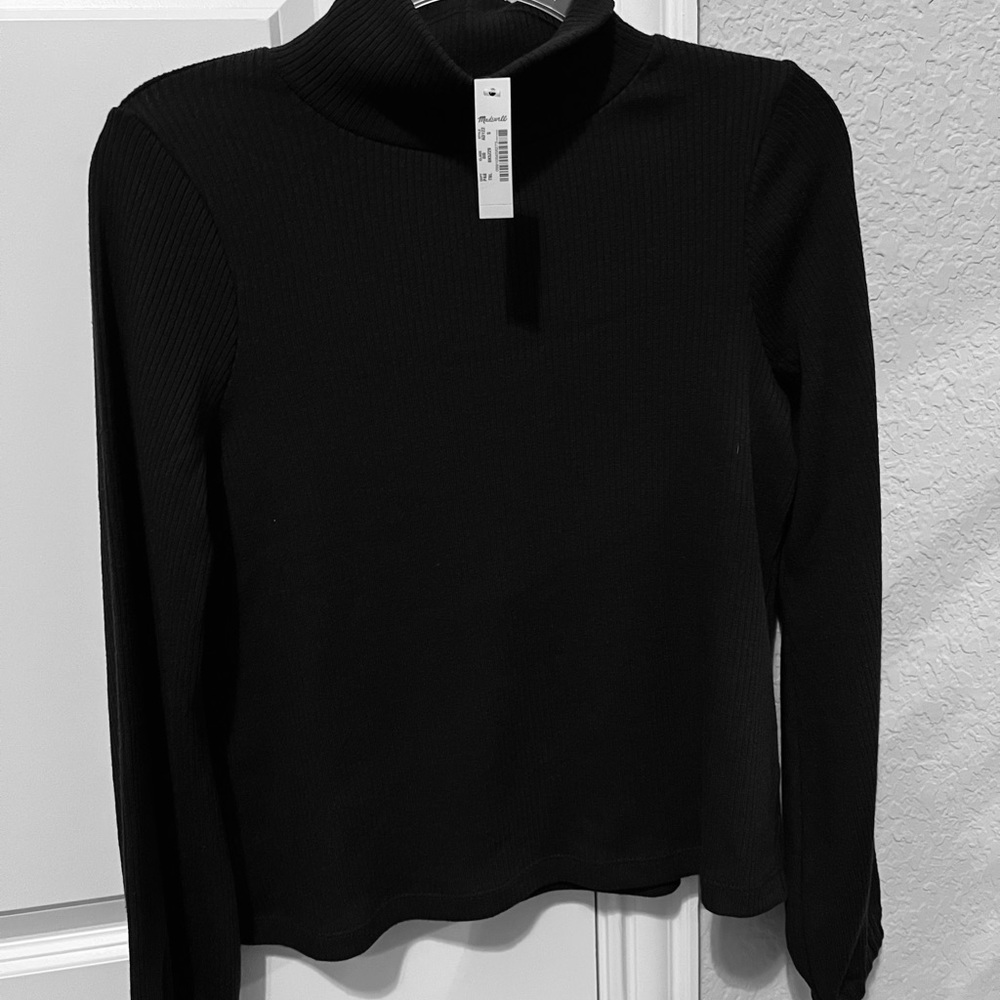 Madewell Bubble-Sleeve Swing Turtleneck NWT - Black - Small